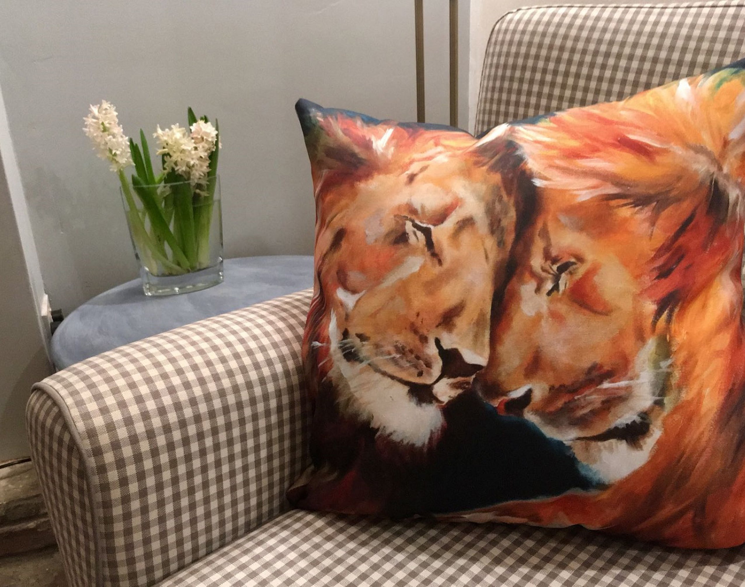 Rebecca Morris Art - Lions Cushion