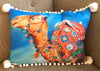 Rebecca Morris Art - Limited Edition Hand Embroidered White pompom camel cushion