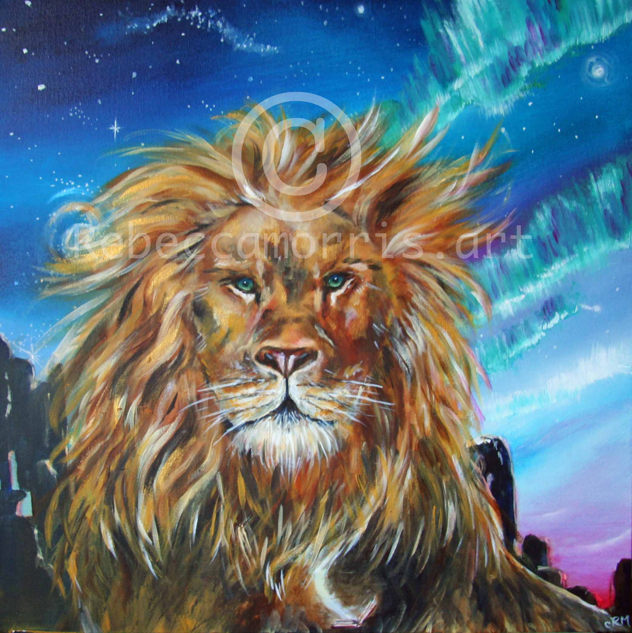 Rebeccamorris Art - Cosmic Lion and Book