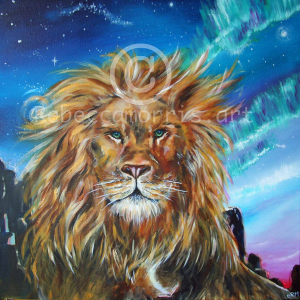 Rebeccamorris Art - Cosmic Lion and Book