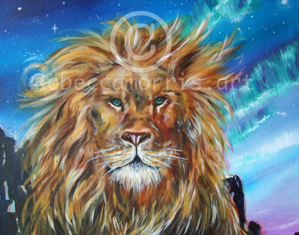 Rebeccamorris Art - Cosmic Lion and Book
