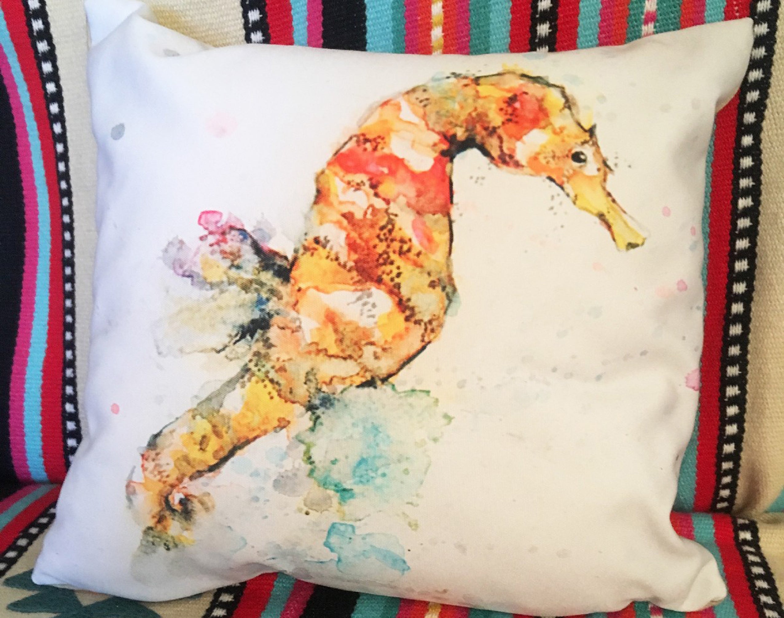 Rebecca Morris Art - Seahorse Cushion