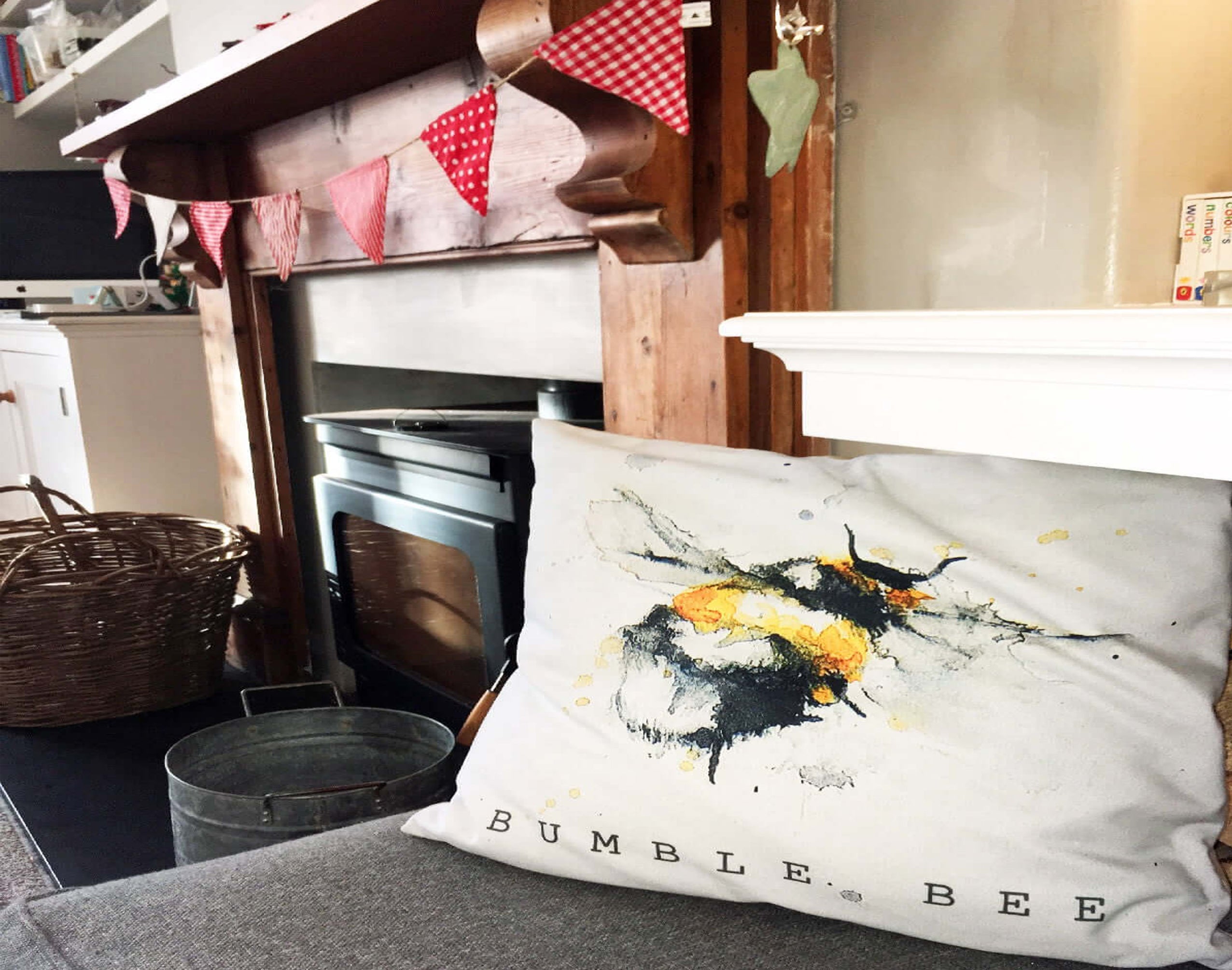 Rebeccamorris Art - Bumble Bee Cushion