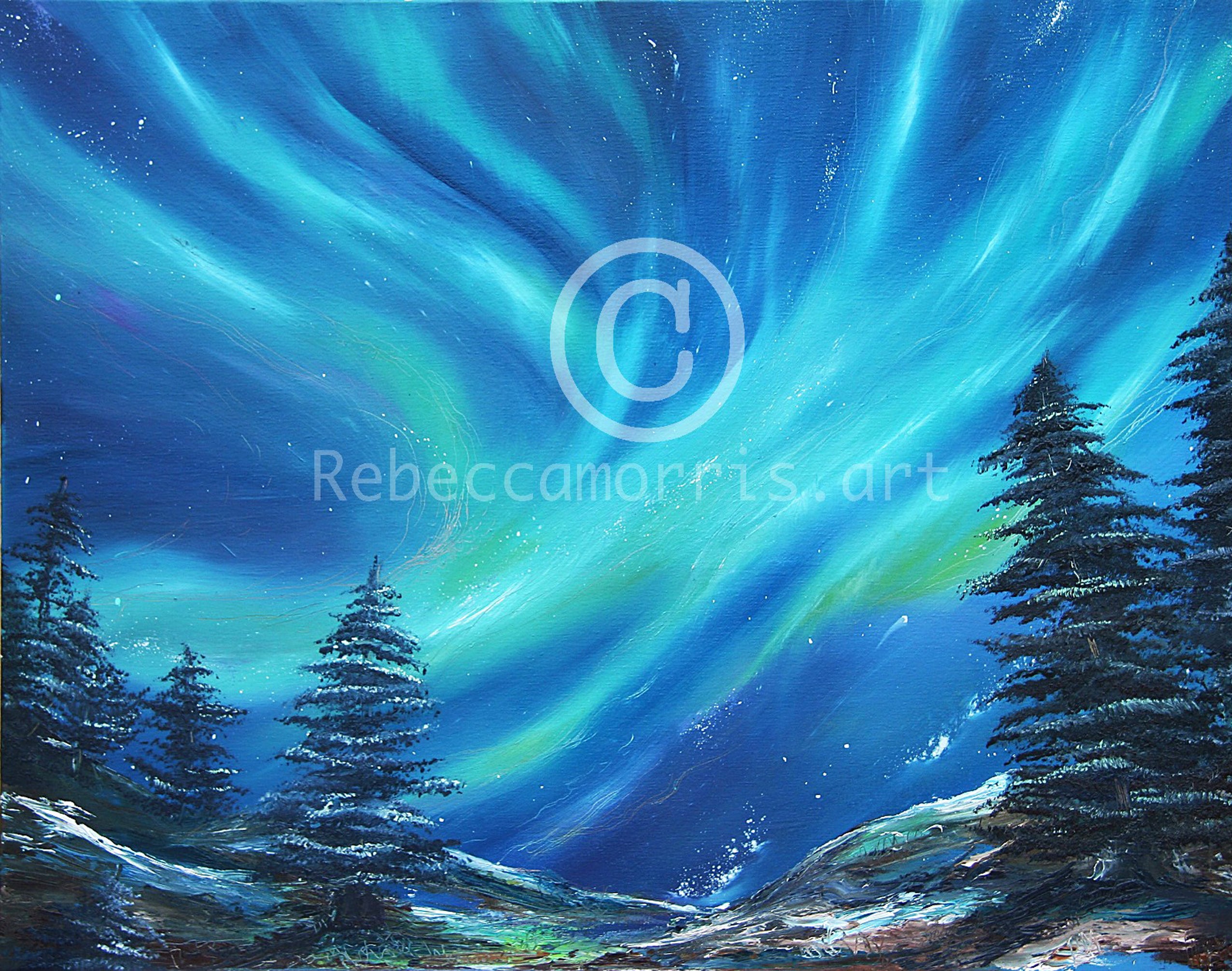 Rebecca Morris Art - Northern Lights With Wisdom