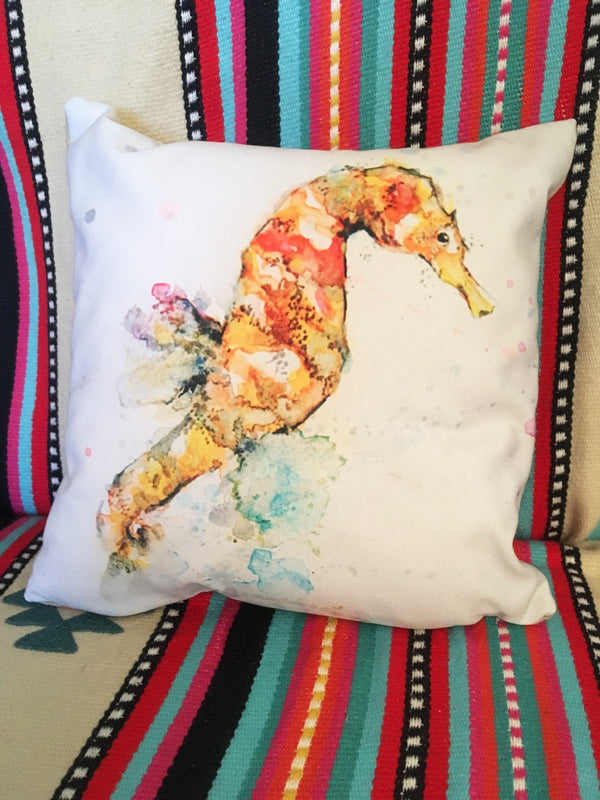 Rebecca Morris Art - Seahorse Cushion
